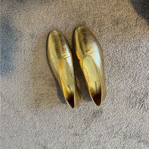 Gold Jeffrey Campbell romp flats